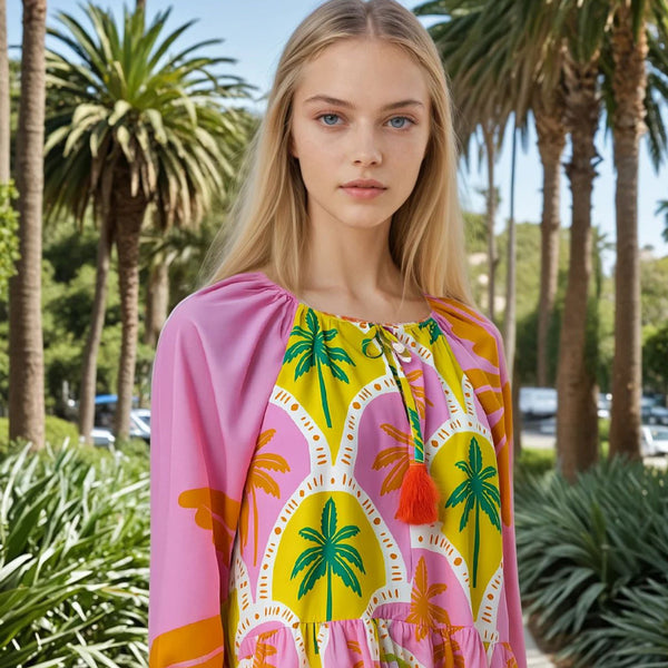 Soul Kathrine AMBER ORANGE PALM Dresses