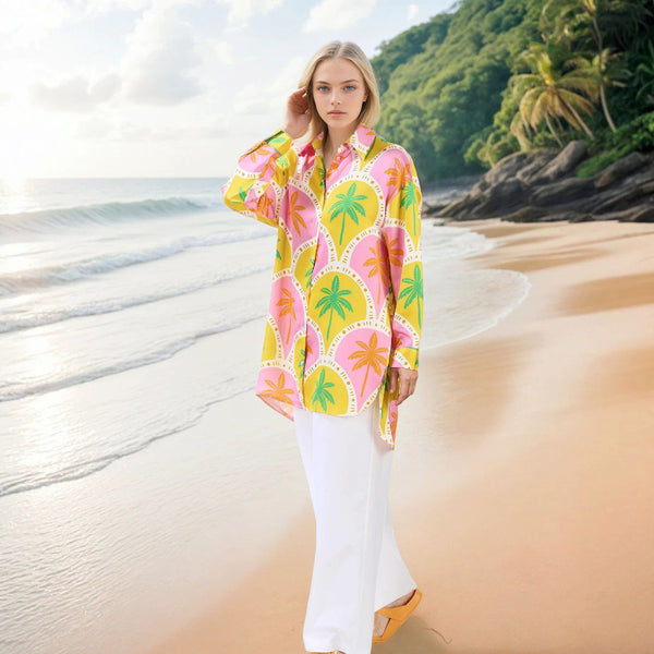 Soul Kathrine LISA BLOUSE ORANGE PALM Blouses