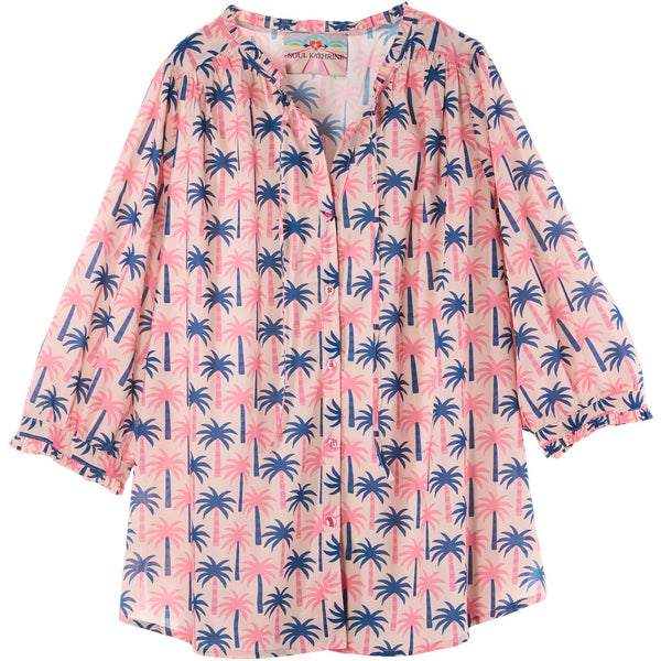 Soul Kathrine SUNNY PINK PALM Blouses
