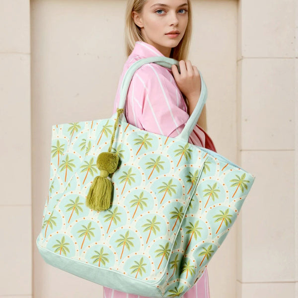 Soul Kathrine Shopper Green Palm Shoppers