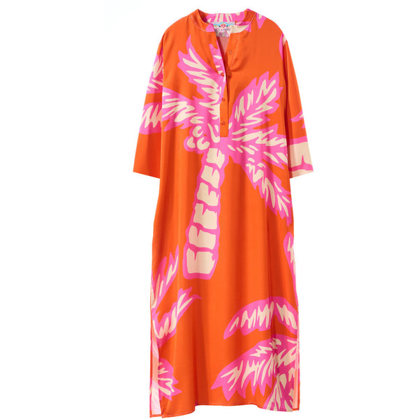 Soul Kathrine LUNA RED PALM KURZARM Dresses