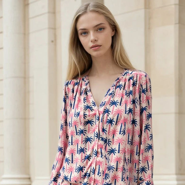 Soul Kathrine SUNNY PINK PALM Blouses